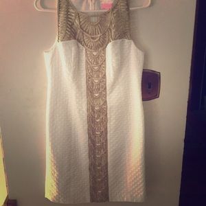 🔥🔥White and gold Lilly Pulitzer dress